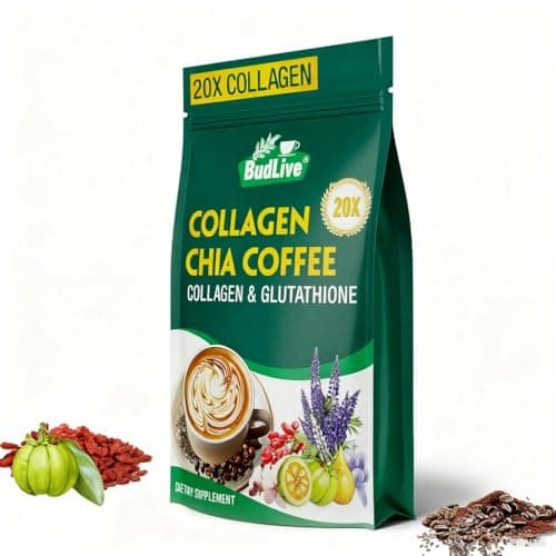 20X Collagen Chia Coffee, 11 in 1 Coffee Mix with Collagen & Chia Seeds, Goji Berry, Supports Hair, Skin & Nails, Sugar Free, Vegan, 45 Servings - Thumbnail 3