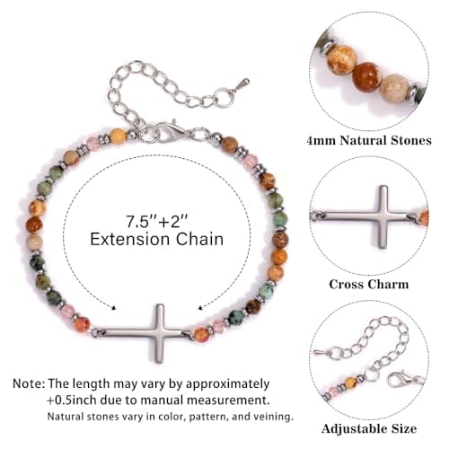 Boiveco Graduation Gifts 2026 for Her Him, Class of 2026 Graduation Cross Bracelets with Unique Cap Gift Box, Inspirational Keepsake for Women Men Middle High School University College Graduates - Thumbnail 6