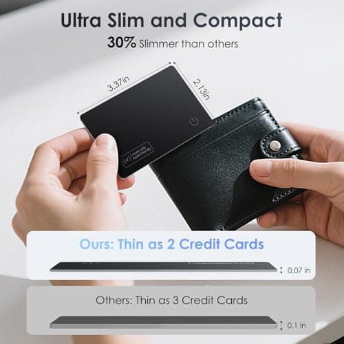 Wallet Tracker Card Air-Tag (iOS Only) - Work with Apple Find My, Bluetooth Tracker Smart Tracking Card Wallet Finder, 0.07in Slim, IP68 Waterproof, Item Locator for Luggage Tags, Passports, Purse - Thumbnail 4