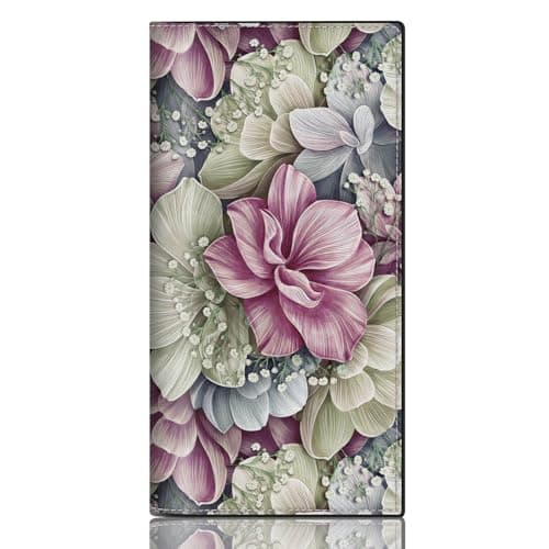 CASMONAL Bliss Bloom Checkbook Covers for Personal Checkbook, PU Leather Check Book Covers for Women & Men – Fashionable Print Design - Image 1