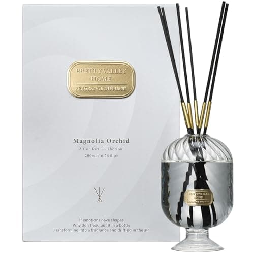 Reed Diffuser Set, Pretty Valley Home Diffuser 200Ml / 6.76 fl OZ Gift Box - Includes Reed Diffuser Sticks, Long Lasting Fragrance Oil and Glass Bottle for Office Living Room Decor (Magnolia Orchid) - Image 1