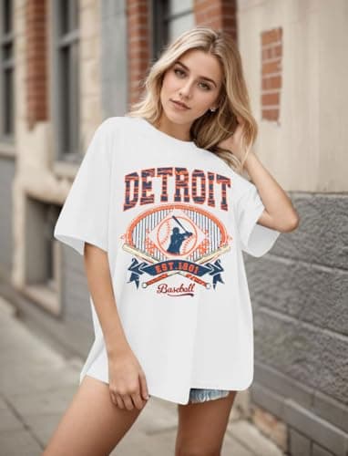 Baseball Shirt Women Oversized Baseball Game Day Shirts Baseball Fan T-Shirt Baseball Mama Short Sleeve Tee Top - Thumbnail 4
