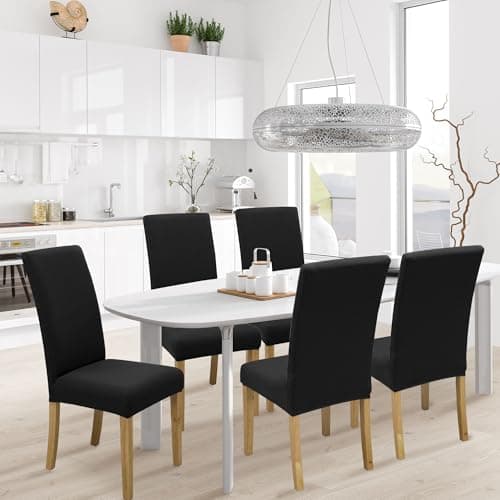BIETYONE Chair Covers,Dining Room Chair Covers Set of 6,Stretch Kitchen Chair Cover,Washable Dining Chair Cover,Parsons Chair Slipcovers Protective,for Home,Restaurant,Banquet - Thumbnail 2