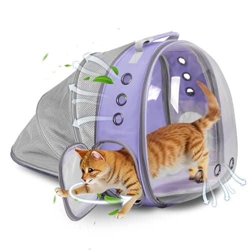 Pet Carrier Backpack Expandable for Cats and Small Dogs, Breathable Anti-Collapse Design, Airline Approved Travel Backpack for Hiking and Outdoor Use (Back Expandable-Purple) - Image 1