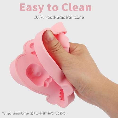 Fu Store Ice Cube Tray Shell Silicone Ice Cube Trays with Cute Marine Life Shapes Cubes Easy to Release Perfect for Freezer Home, Kitchen, Drinks, Cocktail, Coffee, Chocolate Mold (Pink) - Thumbnail 6