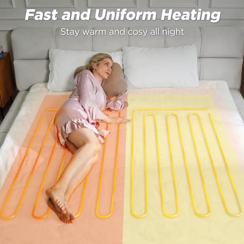 Templewet Heated Mattress Pad King Size - Dual Control Electric Mattress Pad with 4 Heat Settings & 10 Hour Auto Off,Bed Warmer Mattress Cover 15" Deep Pocket,ETL Certified,Machine Washable,78"x80" - Thumbnail 4