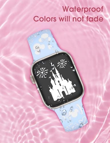 BEEXI 2 Packs Cartoon Engraved Band Compatible with Apple Watch Band 49/46/45/44/42mm Women Two-Tone Cute Soft Silicone Sport Strap for iWatch SE Series 10/9/8/7/6/5/4/3/2/1/Ultra(1/2) - Thumbnail 4