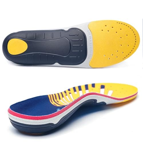 Plantar Fasciitis Relief Arch Support Inserts Flat Feet Orthotics para Orthopedic Insole Men Women Absorb Shock Supination Correction Standing All Day Boot Work Shoe Insoles Size(12-12 1/2) - Image 1