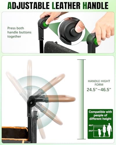 Snagle Paw Dog Wagon for Medium Large Dogs up to 200lbs | All Terrain Foldable Large Pet Stroller with Ramp & Tailgate (Extra Space), Dog Wagon Cart Adjustable Handle & One-Step Brake - Thumbnail 5