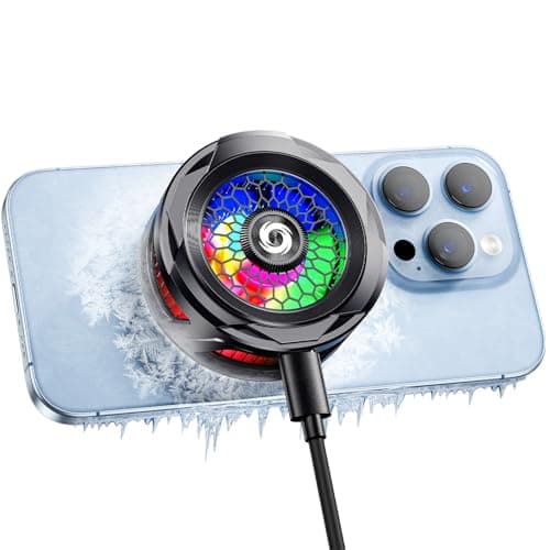 Comvin 3 in 1 Magnetic Cell Phone Cooler for Gaming, Mobile Phone Cooling Fan with Clip, Portable RGB Radiator for iPhone MagSafe Series/Android/iPad, Cellphone Gaming,TK Live Streaming, Outdoor Vlog - Image 1