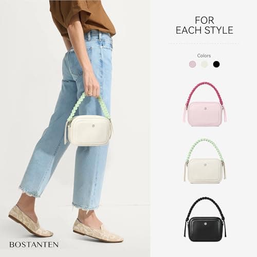 BOSTANTEN Small Crossbody Bags for Women Vegan Leather Shoulder Purses Trendy Small Handbags with Paracord Strap - Thumbnail 6