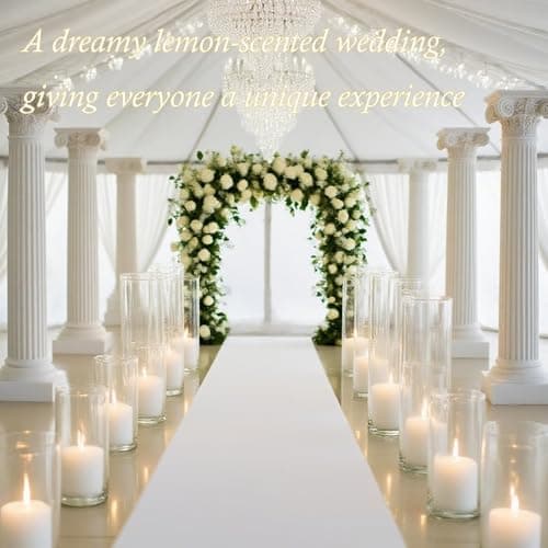 Aufien Candle Sand with Wicks,21.4 Oz Pearled Candle, DIY Bead Powder Sand Wax Making kit Refillable Non Toxic for Handmade, Wedding and Halloween Christmas Decorations White Fresh Lemon Scented - Thumbnail 6