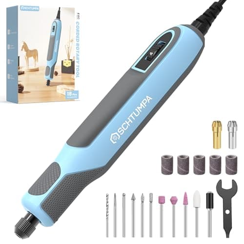 SCHTUMPA Corded Rotary Tool 36W, 4 Variable Speed, 10000-22000RPM Rotary Tool Kit & 18 Accessories, Soft Grip, Lightweight Multi-Tool for Sanding, Polishing, Drilling, Carving, DIY Crafts