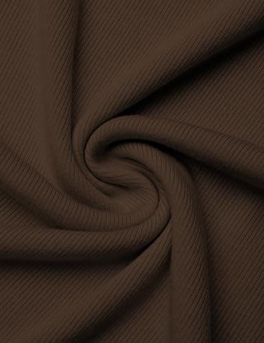 GKBK Scoop Neck Short Sleeve Tops for Women Ribbed Knit Slim Fitted Tight Layering Top Basic Tee Shirts Cute Summer Tops Casual Spring Outfits 2026 Trendy Brown - Thumbnail 4