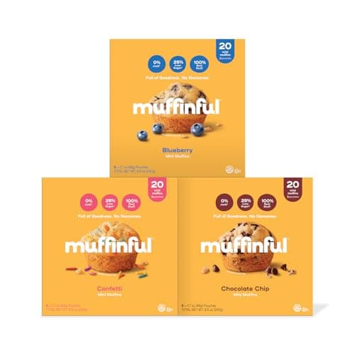 Muffinful Mini Muffins Variety Pack – Bakery Fresh Bite-Sized Treats – 60 Muffins Total (15 Packs of 4) – Less Sugar, Nothing Artificial, Individually Wrapped - Image 1