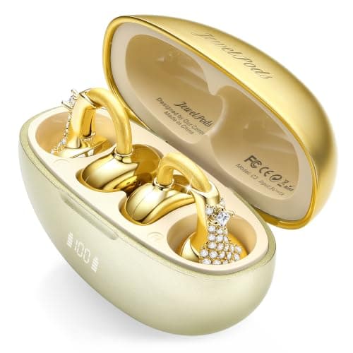 JewelPods C3 Wireless Bluetooth Earbuds, Jeweled Open-Ear Headphones, Gold