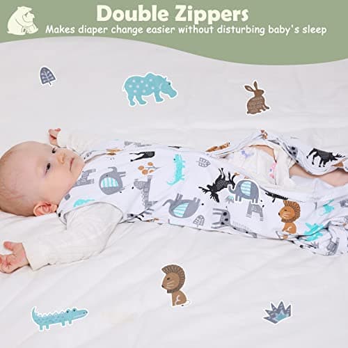 Lictin Baby Sleep Sack 0.5 Tog - 2 Pack Toddler Sleeping Sack 18-36 Months, Summer Baby Sleeping Bag, Sleeveless Baby Wearable Blanket with Adjustable Length and 2-Way Zipper - Thumbnail 6