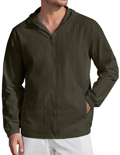 COOFANDY Men's Hiking Sun Hoodie Zip Up UPF 50+ Protection Jacket Long Sleeve Sun Shirts For Men Hiking Fishing Lightweight - Image 1