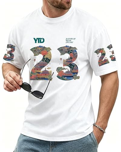 YTD 23 Graphic T-Shirts for Men Women, Relaxed Fit Cotton Crewneck Short Sleeve Casual Fashion Tee - Thumbnail 2