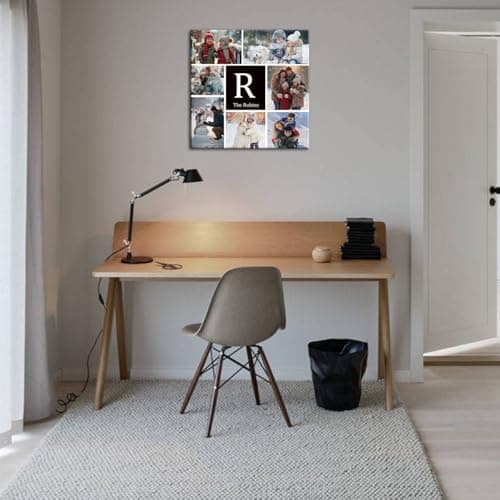 ZHIYYHAO Multi Photo Collage Custom Canvas Wall Art Framed Living Room Bedroom Study room Home Decor for Kids Family Lover Wedding (CF-6, 24.00L''X24.00W) - Thumbnail 2
