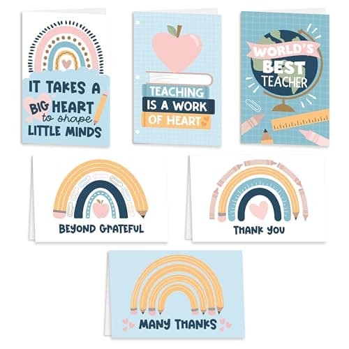 Hadley Designs 24 Teacher Thank You Cards with Envelopes - 6 x 4 Teacher Appreciation Cards Bulk, End of School Year, Graduation 2026, Teachers Appreciation Week, Thank You Teachers Card from Student - Image 1
