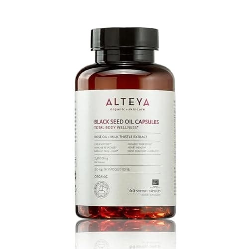 Alteya Organics Black Seed Oil and Rose Oil Complex Dietary Supplement with Milk Thistle Extract - 30 Servings