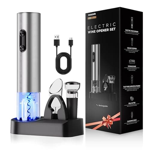 Electric Wine Opener Rechargeable, BABONIR 6-in-1 Wine Gift Set - Image 1