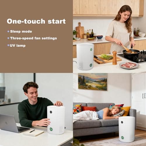 Arint Air Purifiers for Bedroom,H13 True HEPA Air Purifier with 5-Layer Filtration for Pollen/Smoke/Dust/Pet Dander/Odor/Hair,Portable Small Air Purifiers for Home/Office/Living Room(KJ80A White) - Thumbnail 5