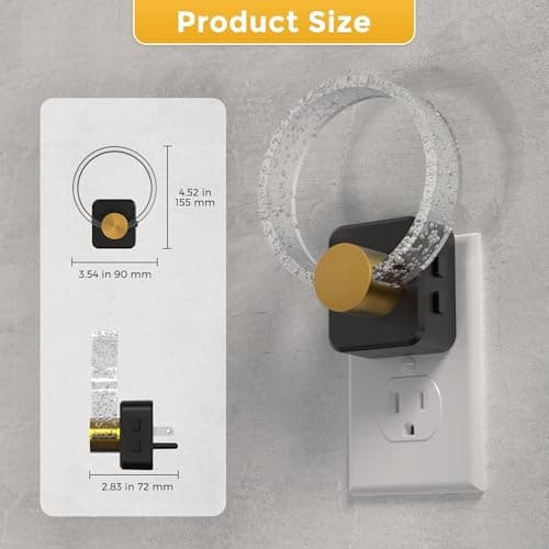 L LOHAS LED Night Lights Plug into Wall, Changing RGB Night Light with Dusk to Dawn Sensor, 180° Rotatable Bubble Nightlight Plug in Wall for Halloween, Christmas, Holiday, Hallway - Thumbnail 5