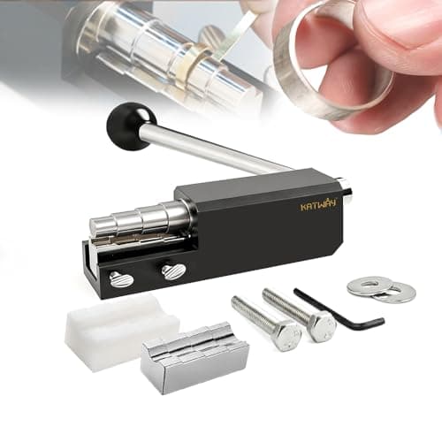 KATWAY Professional Jewelry Ring Bender Tool Kit – Spoon Ring Maker with Durable Nylon Dies, Adjustable Multi-Size Ring Sizer & Heavy-Duty Bending Machine for Gold, Silver, Brass, Copper DIY Rings