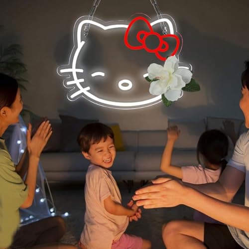 Pugna Cat Neon Signs for Wall Decor Cute Neon Lights for Bedroom Led Business Signs Suitable for Bedroom Man Cave Christmas Best Gift - Thumbnail 6