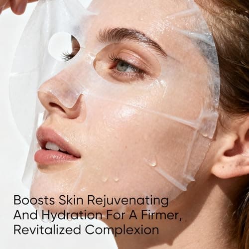 YAFUSIPE Salmon DNA PDRN Collagen Face Mask 10 Sheets, Hydrating Sheet Mask for Wrinkle & Fine Line Reduction, Glass Skin Care Facial Masks for Women, Moisturizing Anti-Aging - Thumbnail 5