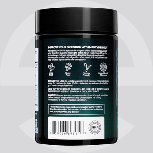 ELICORE Digestive Enzyme Pro Blend with Bromelain & Papaya Enzyme Gas and Bloating Relief for Women and Men, Gut & Digestive Health Supplement – Gluten-Free – 60 Veg Capsules - Thumbnail 6