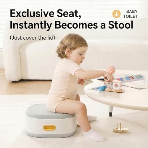 Toddler Potty Toilet for Baby 3-in-1 Training Seat, Potty Chair for kids Portable Removable Seat with Sturdy Step Stool, Splash Guard & Comfortable Backrest, Bowl Easy to Clean - Thumbnail 6
