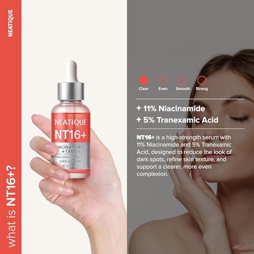 Niacinamide 11% + Tranexamic Acid 5% Serum, 110,000ppm Niacinamide, 50,000ppm TXA – Neatique NT16+ Face Serum for Dark Spots, Uneven Tone & Smooth-Looking Skin, 30mL / 1 fl oz - Thumbnail 2