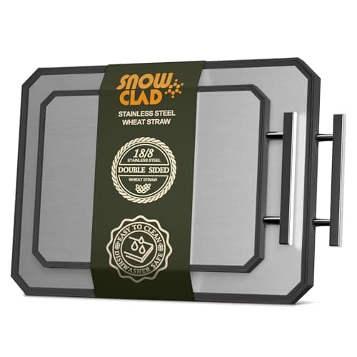 SNOWCLAD Stainless Steel Cutting Board Set of 2 for kitchen