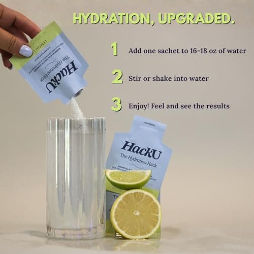 HackU Sugar-Free Electrolyte Packets for Body and Skin Hydration Support | Variety Pack | 10ct | Drink Mix - Thumbnail 5