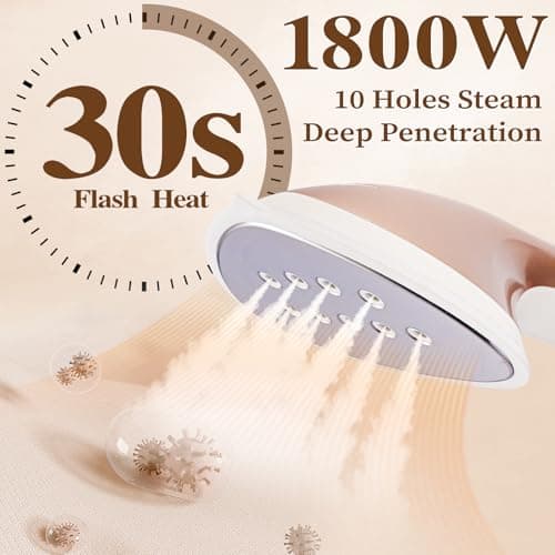HAPAIS Steamer for Clothes,1800W Standing Garment Steamer 30s Heat-up with Adjustable Stable Double Rod,2-in-1 Flat & Hanging Ironing,Clothes Steamer with 10 Fabric Steam Modes - Thumbnail 2