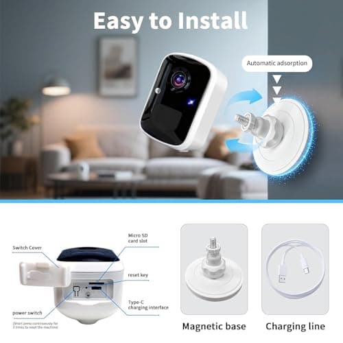Goalake Wireless Security Camera, 3MP 2K Battery WiFi Camera for Home, AI Motion Detection,Color Night Vision,2-Way Talk,Spotlight Siren, IP65,No Monthly Fee,Cloud/SD Storage(Pre-Inserted SD Card) - Thumbnail 6