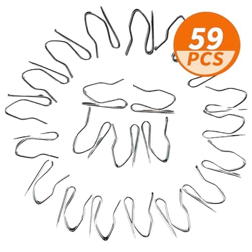 Curtain Hooks for Drapes, 1.22 inches Rustproof Metal Drapery Pin and Hook for Pinch Pleat Curtain, S-Shaped Pin-On Hook for Door, Shower, Window, RV Curtains(59 PCS, Silver White) - Thumbnail 5
