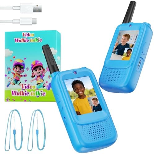 Kids Video Walkie Talkies Toy for Boys and Girls, 2.4GHz Two Way Radio with Real-Time Video and Audio, Voice Changer, Long Range Communication Device for Indoor Outdoor Play (Blue-Blue) - Image 1