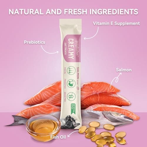 PETPHABET Lickable Cat Treats Squeeze, Creamy Puree Squeezable Wet Kitten Treats, Salmon Recipe 20 Tubes, Paste Snacks for Skin & Coat Health, Digestive Care, High Protein, Grain Free - Thumbnail 3