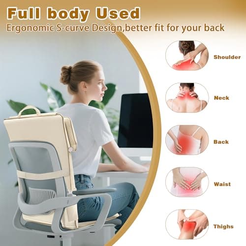 Joyset Shiatsu Neck and Back Massager for Chair,Rolling Up and Down Back Massager with Heat,4D Kneading for Pain Relief Deep Tissue,Portable Spot Massage Chair Pad Gifts for Dad,Mom,Friend - Thumbnail 6