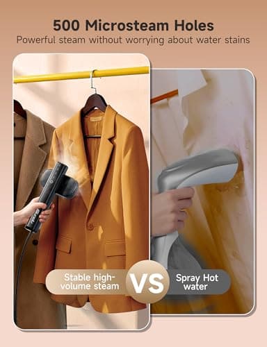 Sundu Steamer for Clothes,1200W Powerful Portable Steamer Iron,15s Fast Heat-up,100ml Tank,20 Min Continuous Steam, Wrinkle Remover for Travel, Home, Office(Jet Black) - Thumbnail 5
