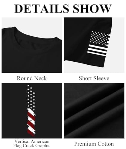 KESIHAN American Flag Shirt Men's Freedom Shirt Patriots Punisher Shirt Mens Graphic True Classic Tees - Thumbnail 6