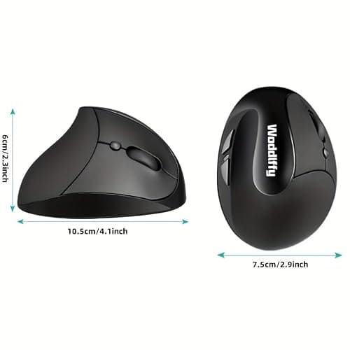 Woddlffy Vertical Mouse,2.4G Wireless Vertical Mouse Small Hand Mouse with 5 Buttons 1000/1200/1600 DPI Ergonomic Mouse for Office - Thumbnail 3