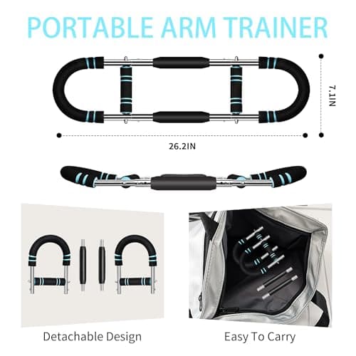 Aktivio Twister Arm Trainer 40-90Lbs Adjustable Portable Chest Workout Equipment for Men & Women, Upper Body Strength Training, Forearm Exerciser, Detachable Fitness Equipment for Home Workout - Thumbnail 3