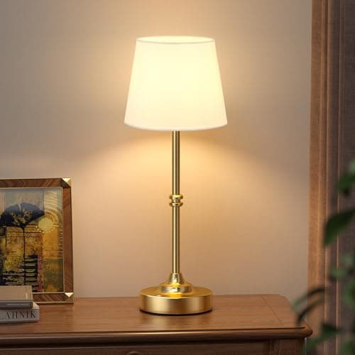 Kakanuo Rechargeable Cordless Table Lamp Gold - 1 Pack Brass 4000mAh Battery Operated Lamp, 3000K Warm Light, Touch Control Stepless Dimming, for Bedside, Dining Table, Home Decor - Image 1