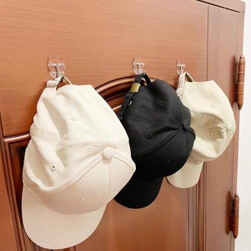 25 Small Wall Hooks for Hanging, with 30 Removable Strips, Clear Hanger Hooks, Damage-Free Utility Hooks with Adhesive Strips, Wire Toggle Wall Hook for Key, Hat, Decor, Door, Clear, Value Pack - Thumbnail 3