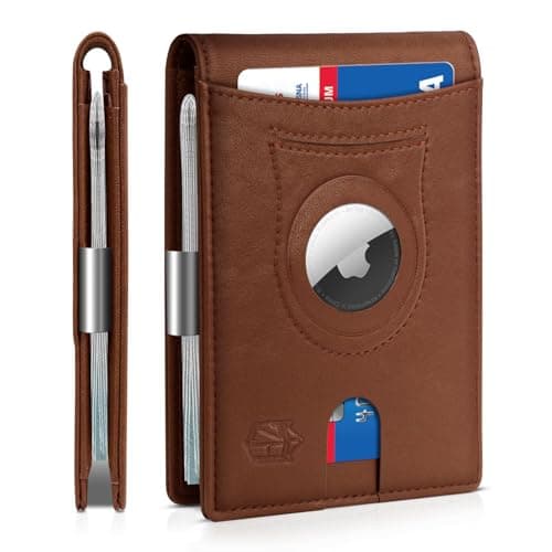 Zitahli Airtag-Wallet-Mens-Slim-RFID Blocking Wallet Leather with Money Clip Air Tag Wallet Card Holder Bifold Gifts for Men